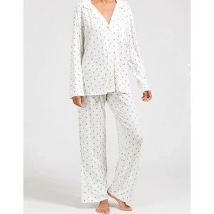 NWT Eberjey Long PJ Set with Pine Trees (L)